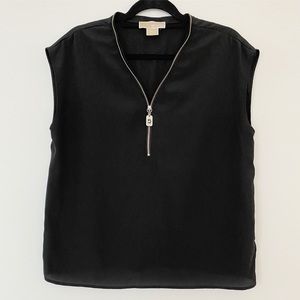 Michael Kors Black Zip Top